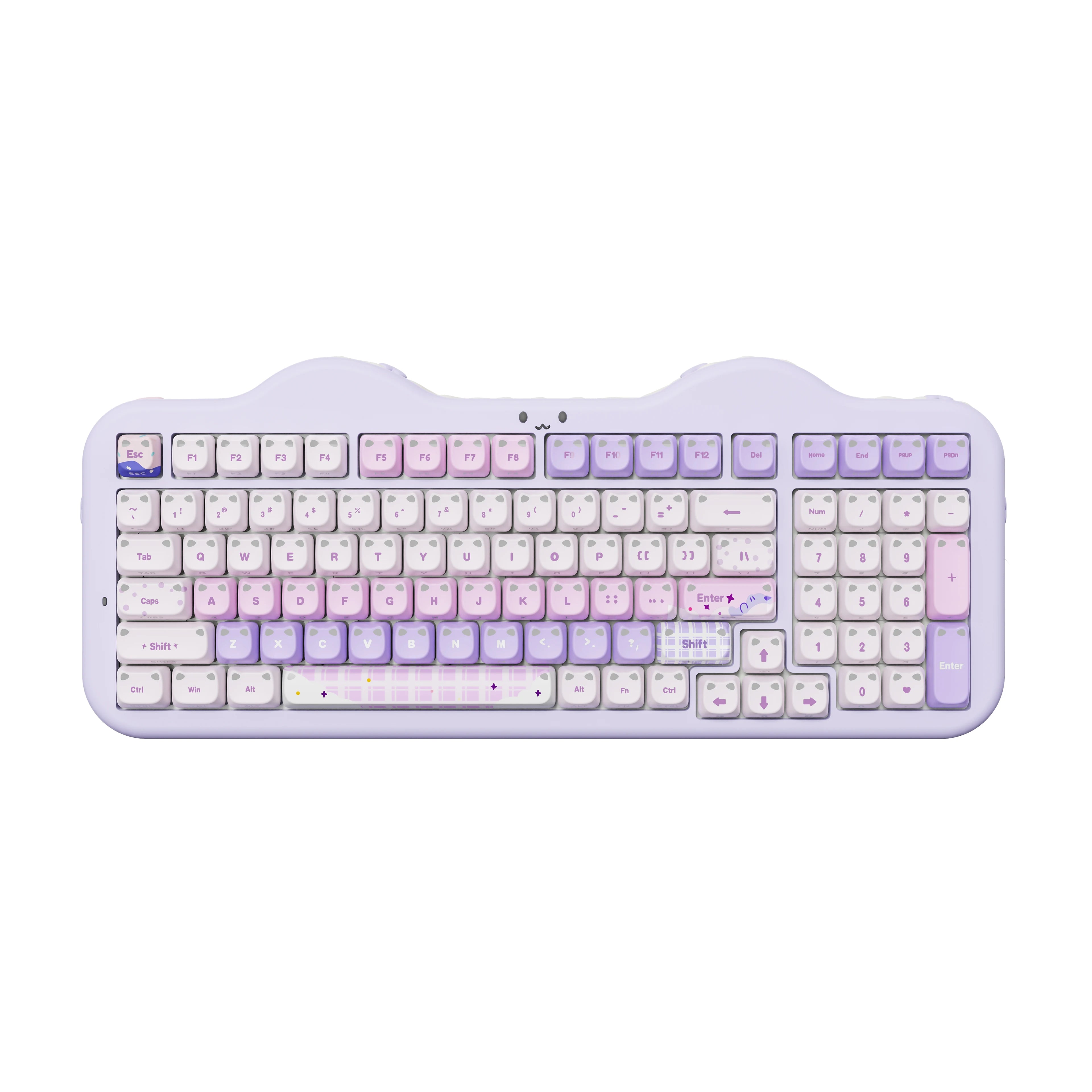 YUNZII C98 Translucent MAO Wireless Mechanical Keyboard,Cute Cat Ear Keycap,Hot Swap Custom RGB Keyboard with Numpad for Win/Mac