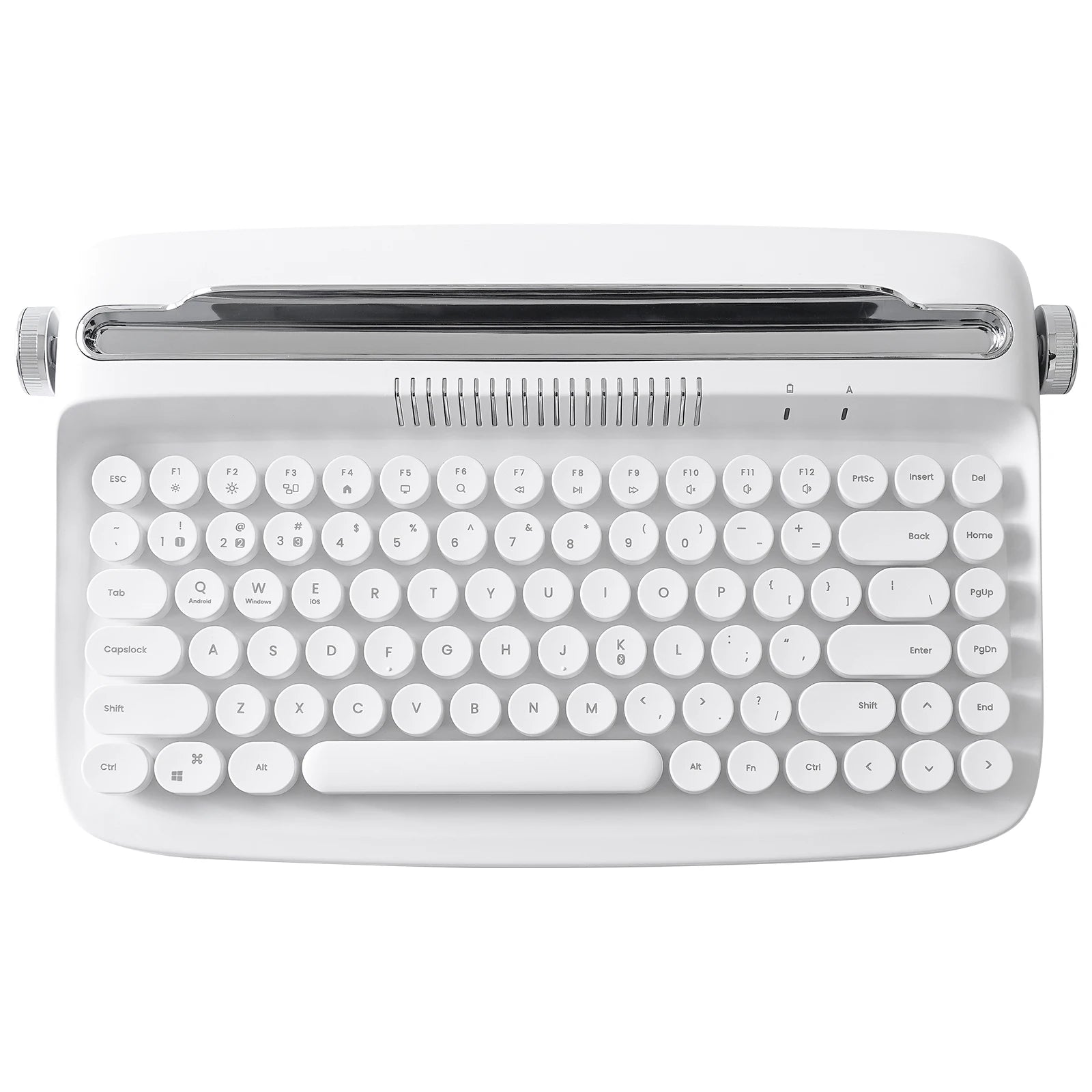 YUNZII B303 Pink Wireless Typewriter Keyboard, Retro Bluetooth Aesthetic Membrane Keyboard with Adjusted Stand for Multi-Device