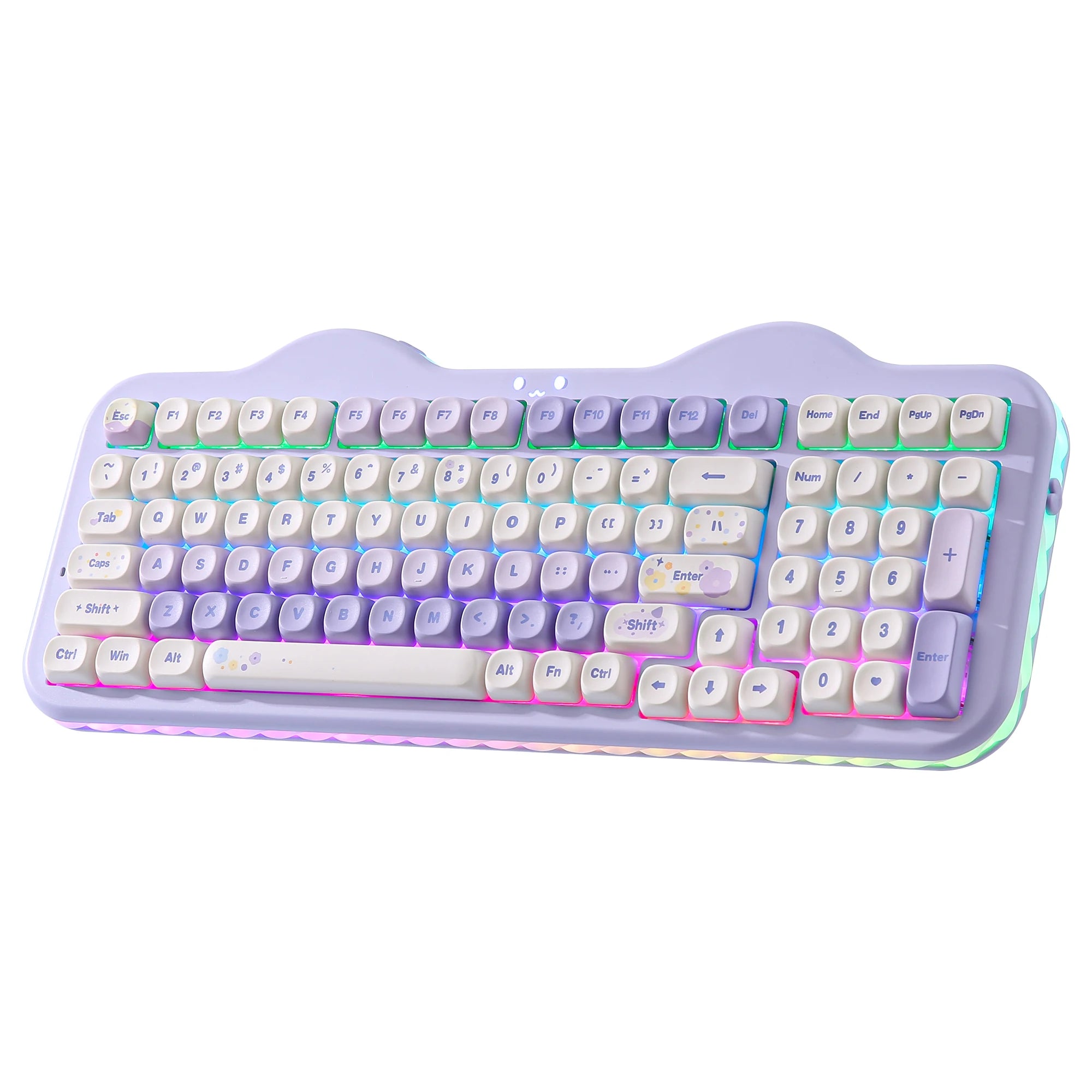 YUNZII C98 Translucent MAO Wireless Mechanical Keyboard,Cute Cat Ear Keycap,Hot Swap Custom RGB Keyboard with Numpad for Win/Mac