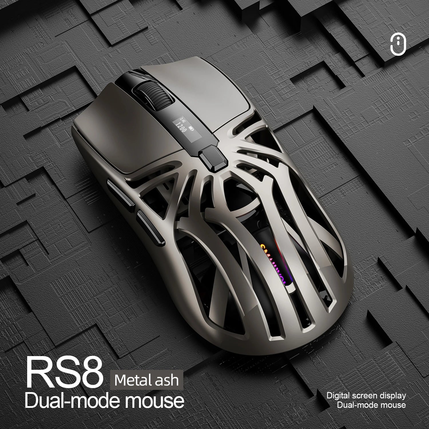 2026 New SMAILWOLF RS8 Gaming Mouse Bluetooth Wireless Three-mode Lightweight Hollow Design 1K Return Computer Long Battery Life