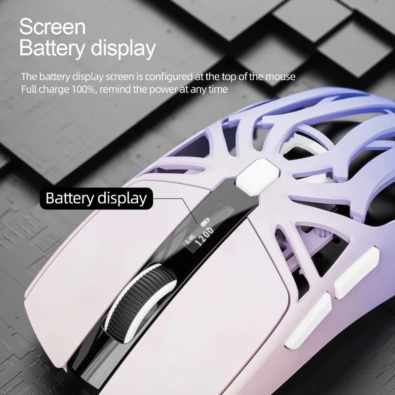 2026 New SMAILWOLF RS8 Gaming Mouse Bluetooth Wireless Three-mode Lightweight Hollow Design 1K Return Computer Long Battery Life