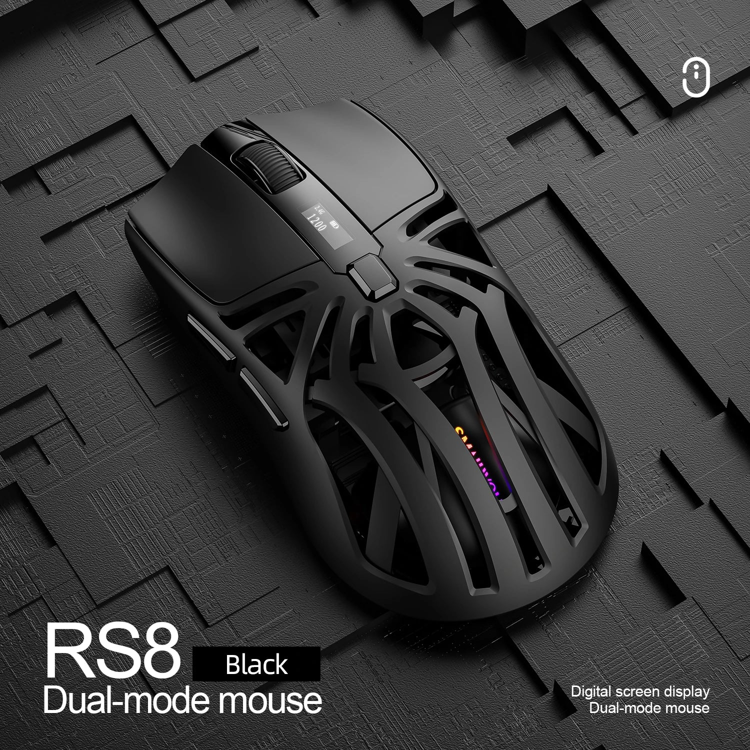 2026 New SMAILWOLF RS8 Gaming Mouse Bluetooth Wireless Three-mode Lightweight Hollow Design 1K Return Computer Long Battery Life
