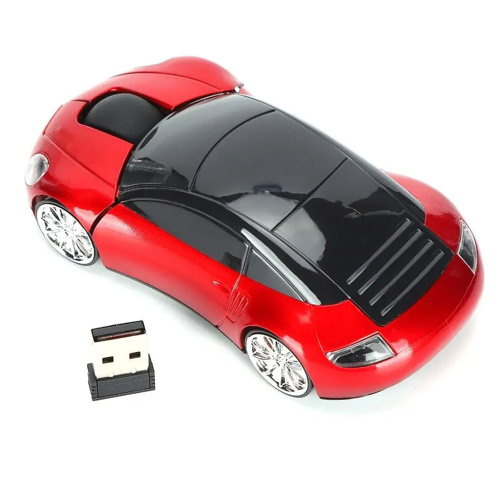 Funny 2.4G Car Shaped Mouse Blue/Red/Pink/Black LED Light Laptop Mouse Portable Optical Mouse Gaming Setup