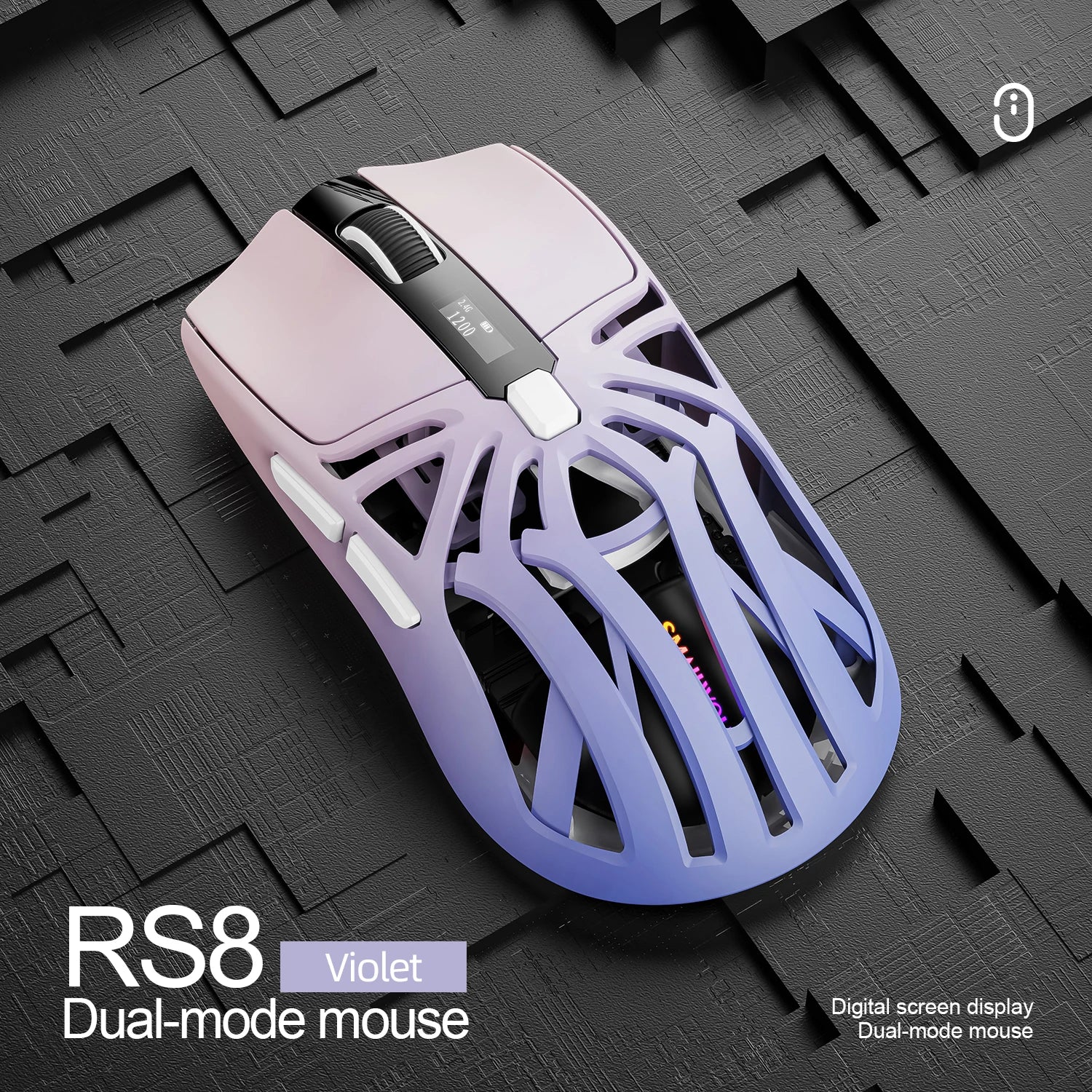 2026 New SMAILWOLF RS8 Gaming Mouse Bluetooth Wireless Three-mode Lightweight Hollow Design 1K Return Computer Long Battery Life