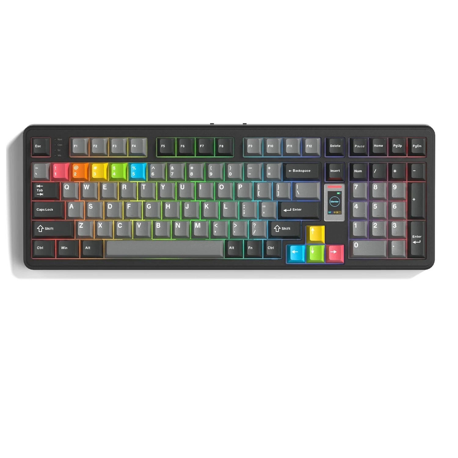 WK98 98% Pink Foundation Keyboard Gaming Mechanical Keyboard 3 Mode with Multimedia Screen RGB Backlit for Win/Mac,Pink