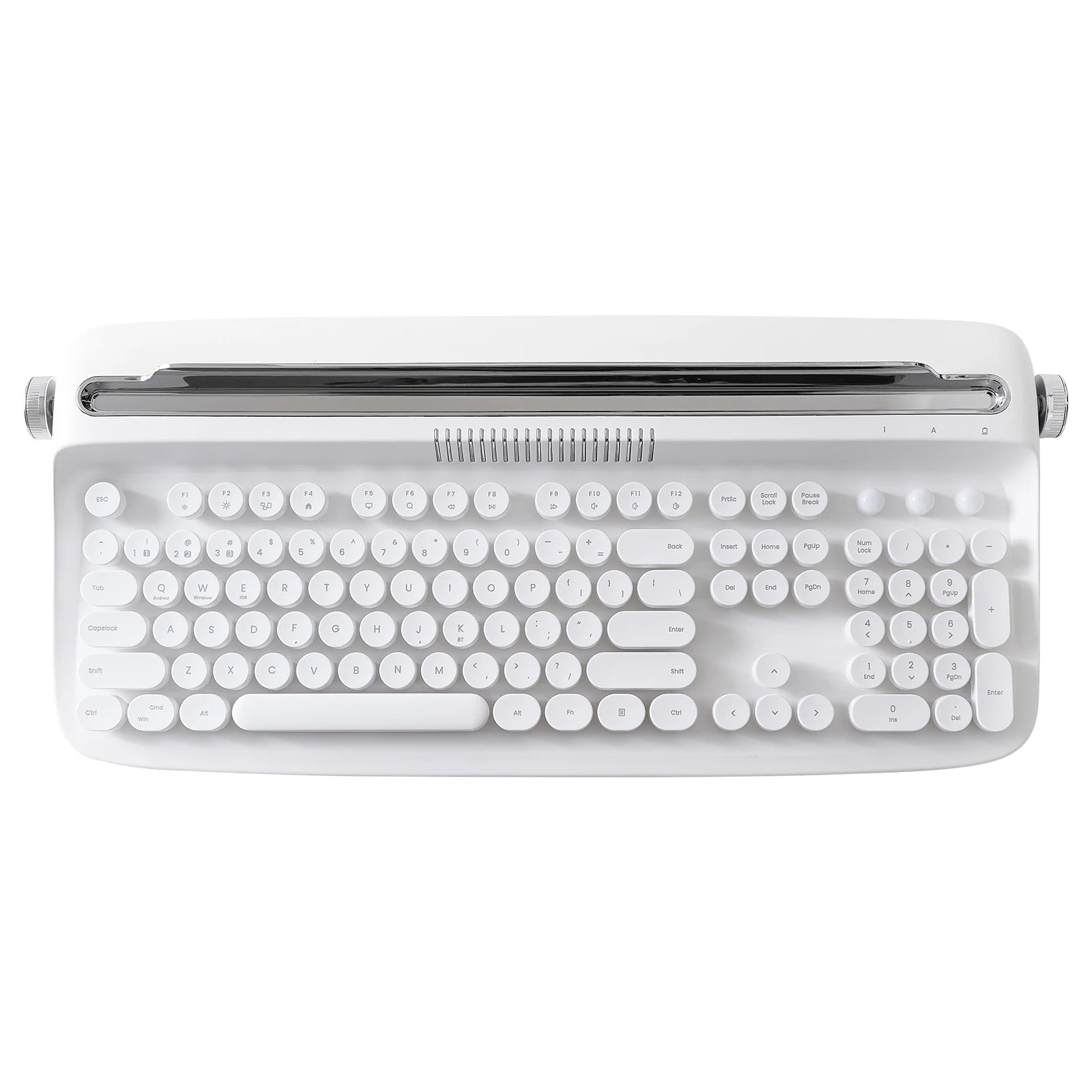 YUNZII ACTTO B503 Wireless Keyboard, Bluetooth Retro Typewriter Aesthetic Membrane Keyboards, Integrated Stand for Multi-Device