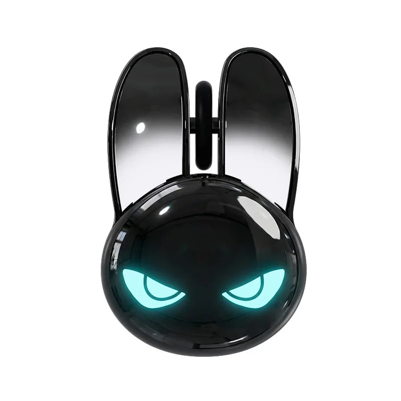 MOFii Rabbit Dual-Mode Wireless Rechargeable Mouse, Gradient Black Bunny Ears, RGB Silent Click Mouse for Office & Gaming