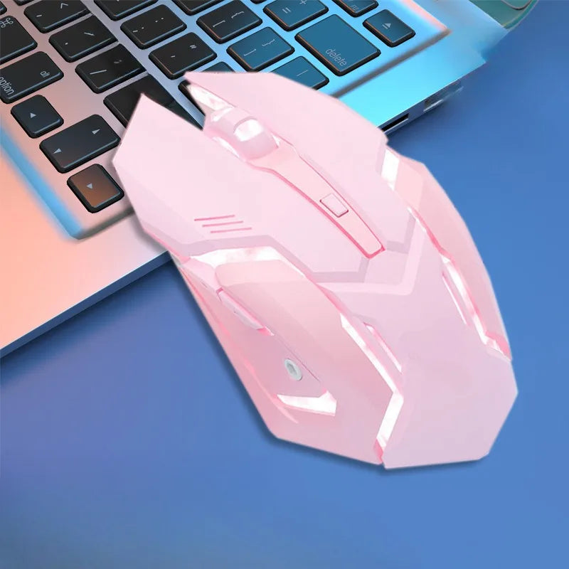 Gaming Mouse Rechargeable 2.4GWireless Bluetooth Mouse Mute Ergonomic Mouse for Computer Laptop LED Backlit Mice