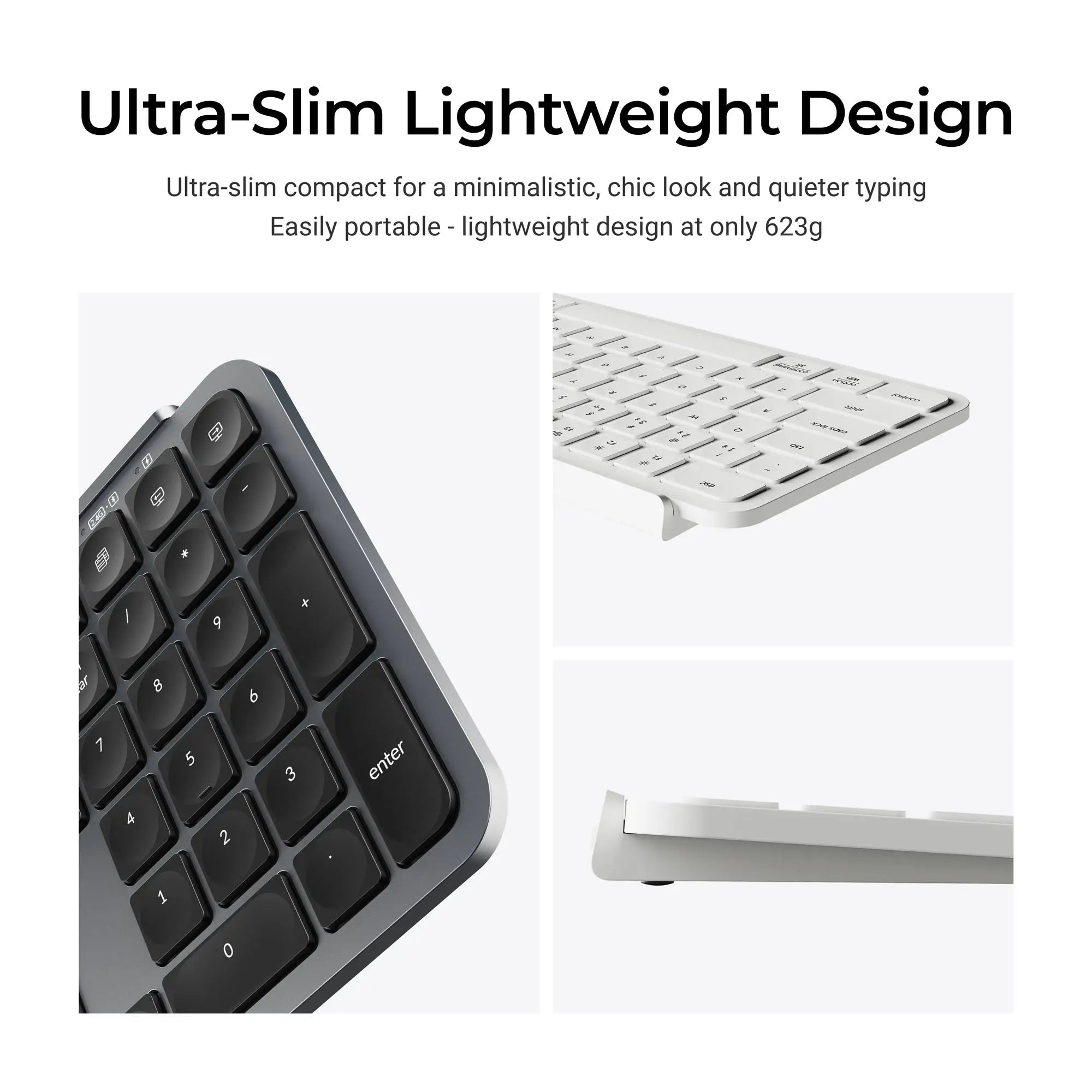 Keychron B6 Pro ISO Layout Ultra-Slim Wireless Keyboard Full Size Portable Lightweight 2.4GHz & Bluetooth Connections