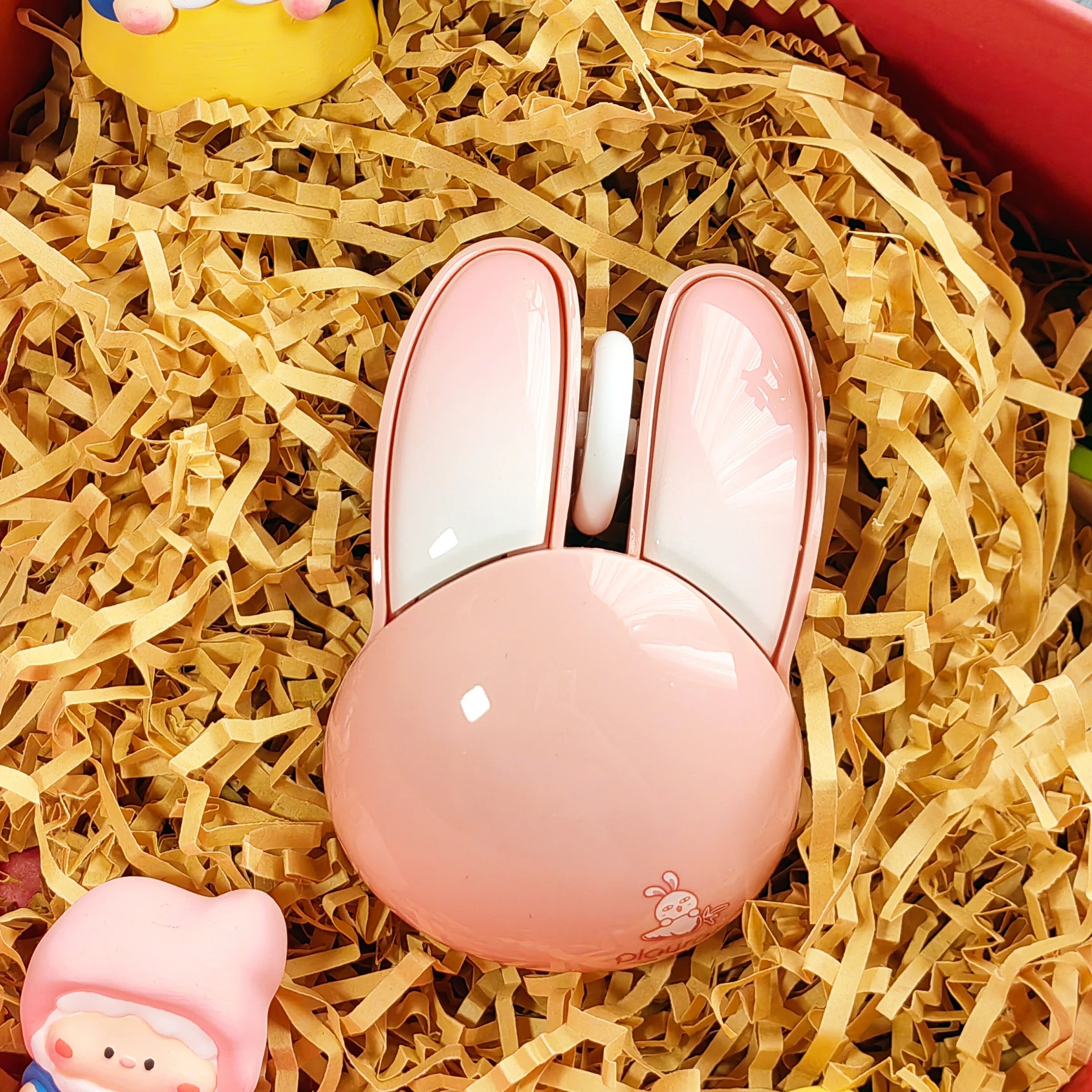 MOFii M6AG Pink Cute Bunny Wireless Mouse, Kawaii High-Design, 2.4G Plug & Play, Compatible with Office Laptops & Desktops