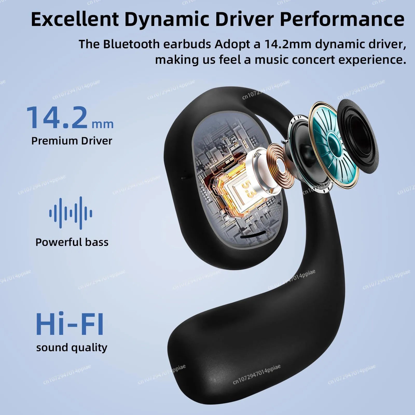 Portable Bone Conduction Earphones Bluetooth 5.3 HiFi 9D Stereo Noise Reduction Waterproof Earbud Outdoor Wireless Headset