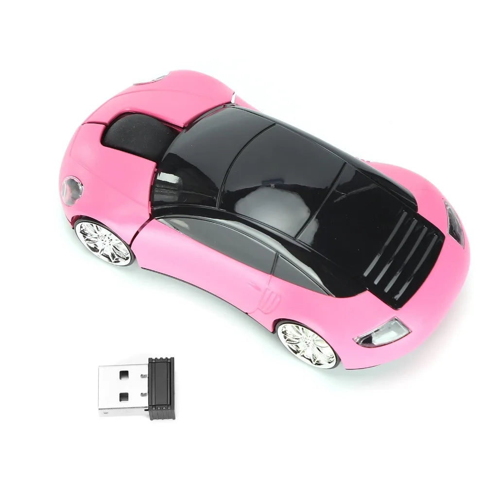 Funny 2.4G Car Shaped Mouse Blue/Red/Pink/Black LED Light Laptop Mouse Portable Optical Mouse Gaming Setup