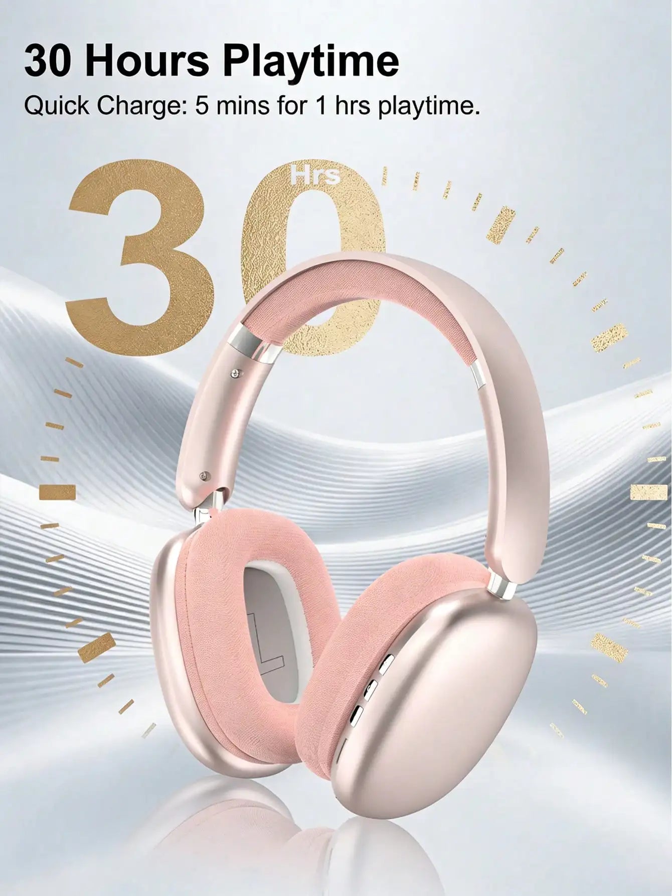 SUNJOM Wireless Bluetooth Over Ear Headphones Up To 28H Battery Life Headset With Microphone Gym Overhead Headphones Compatible With IOS & Android Mobile Phones,Computers,Laptop(Silver)