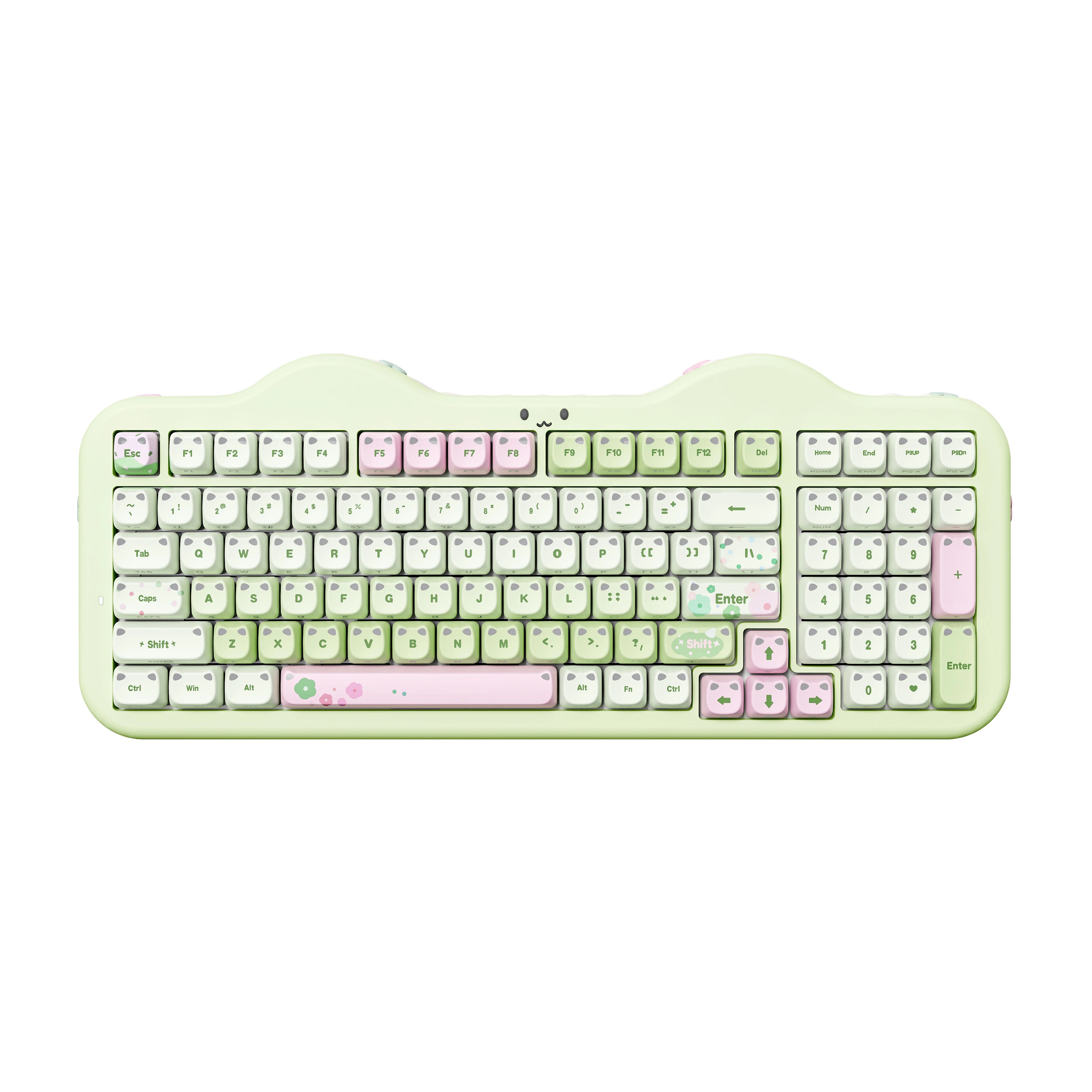 YUNZII C98 Translucent MAO Wireless Mechanical Keyboard,Cute Cat Ear Keycap,Hot Swap Custom RGB Keyboard with Numpad for Win/Mac