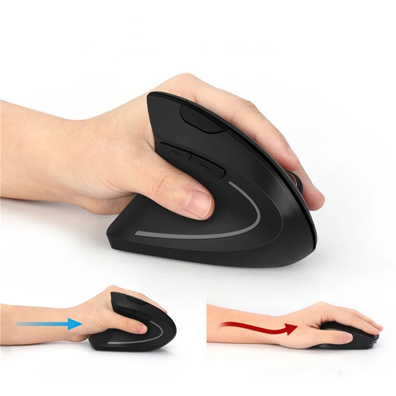 Left Right Hand Vertical Mouse Ergonomic Wireless with Bluetooth Double Mode Mouse Computer PC Mice Rechargeable Gaming Mouse
