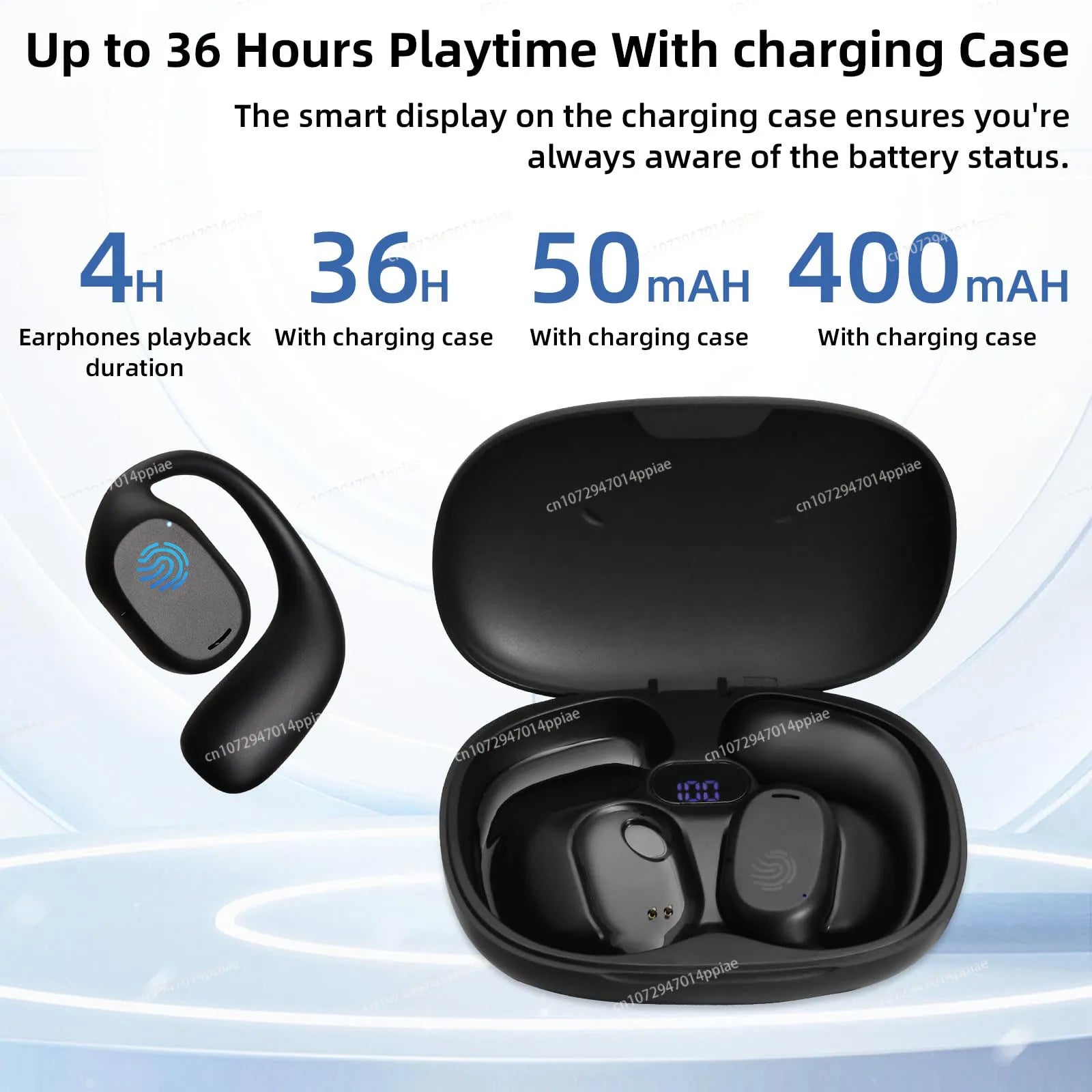 Portable Bone Conduction Earphones Bluetooth 5.3 HiFi 9D Stereo Noise Reduction Waterproof Earbud Outdoor Wireless Headset