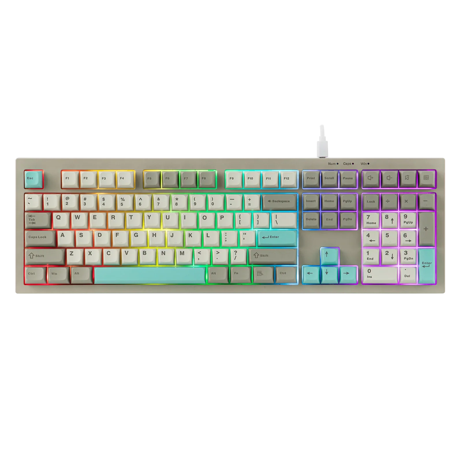 AULA S102 Wired Only Gaming Keyboard with Number Pad Full Size Layout Silent Membrane Creamy Silicone Structure RGB Backlight