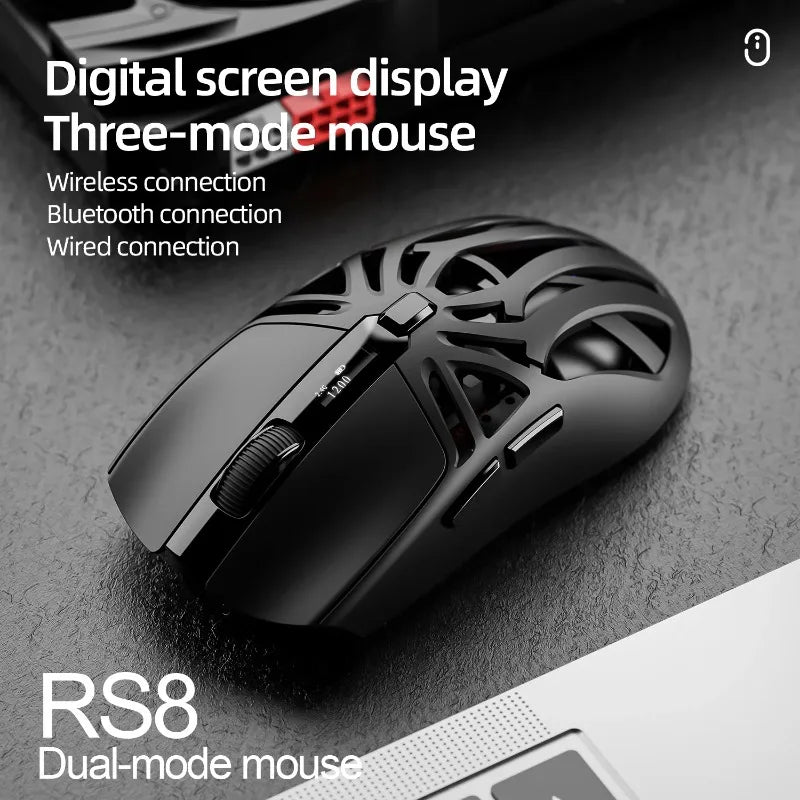 2026 New SMAILWOLF RS8 Gaming Mouse Bluetooth Wireless Three-mode Lightweight Hollow Design 1K Return Computer Long Battery Life