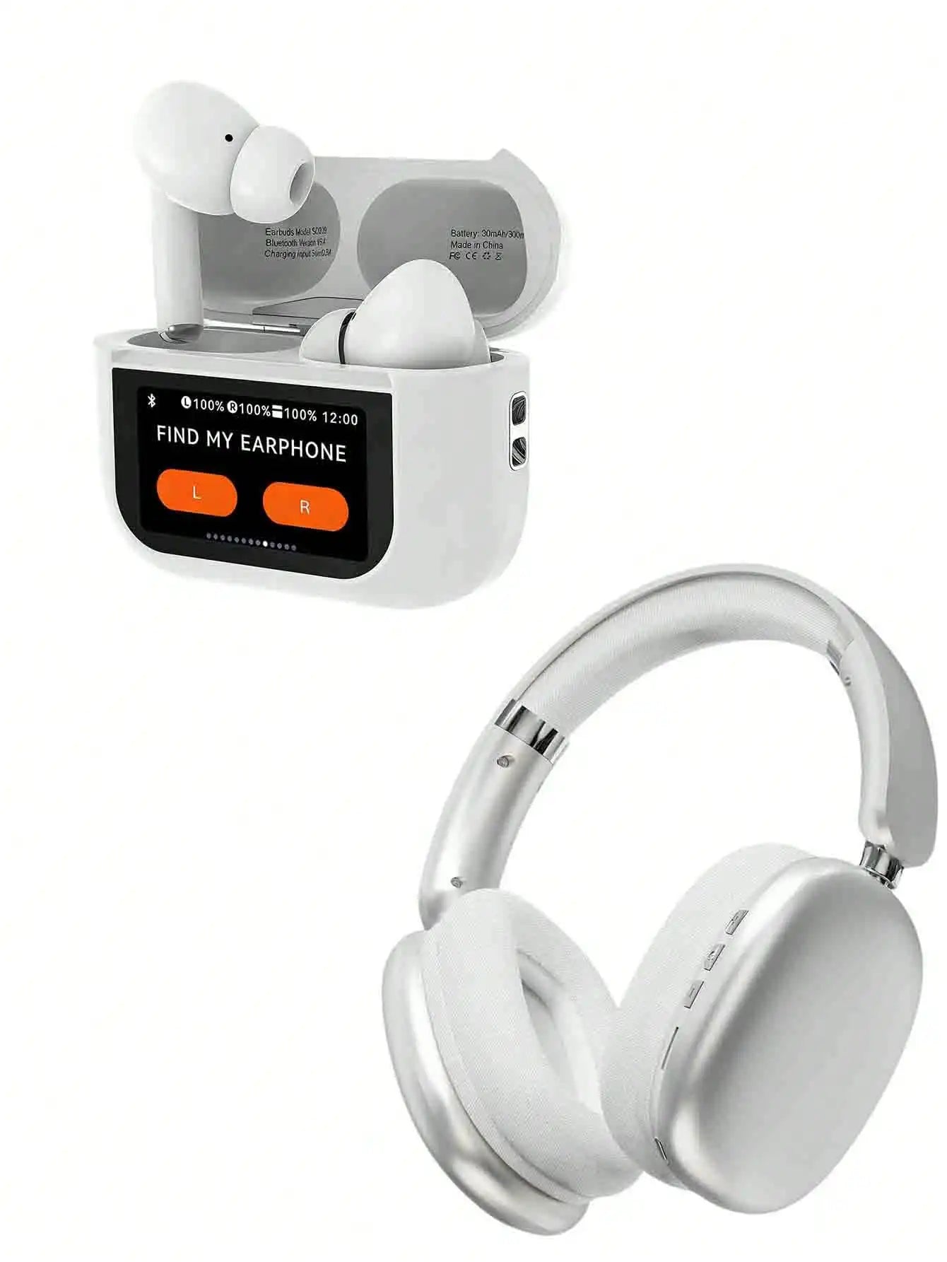 SUNJOM Wireless Bluetooth Over Ear Headphones Up To 28H Battery Life Headset With Microphone Gym Overhead Headphones Compatible With IOS & Android Mobile Phones,Computers,Laptop(Silver)