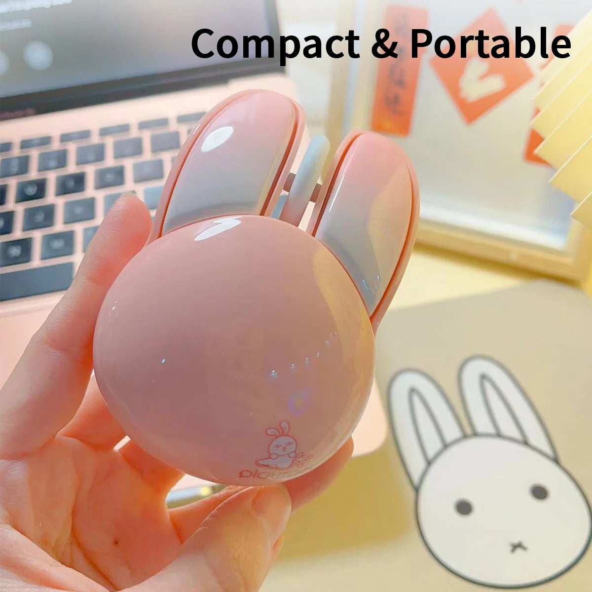 MOFii M6AG Pink Cute Bunny Wireless Mouse, Kawaii High-Design, 2.4G Plug & Play, Compatible with Office Laptops & Desktops