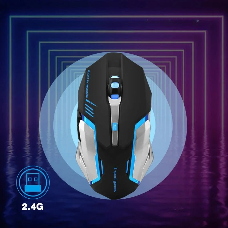 Gaming Mouse Rechargeable 2.4GWireless Bluetooth Mouse Mute Ergonomic Mouse for Computer Laptop LED Backlit Mice