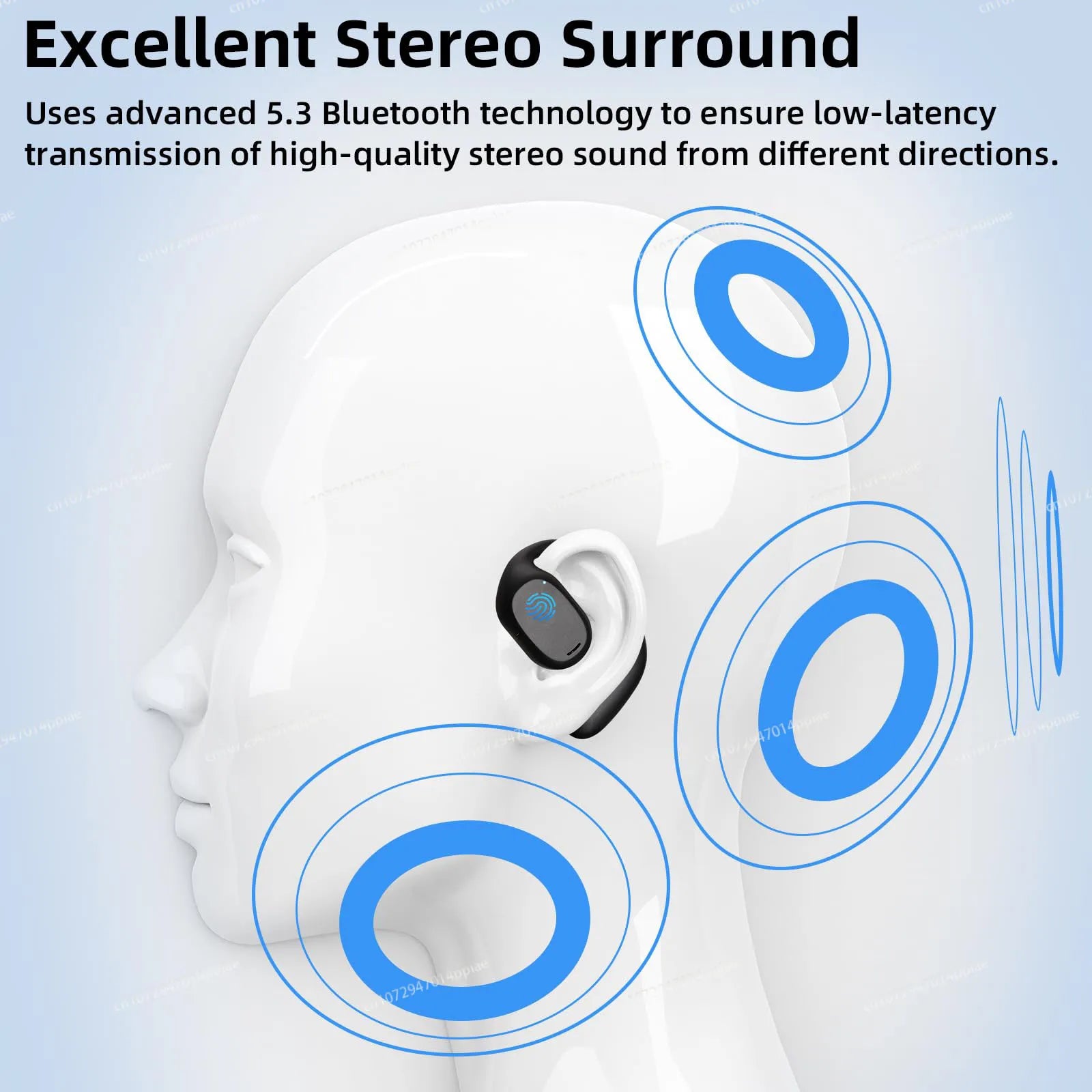 Portable Bone Conduction Earphones Bluetooth 5.3 HiFi 9D Stereo Noise Reduction Waterproof Earbud Outdoor Wireless Headset
