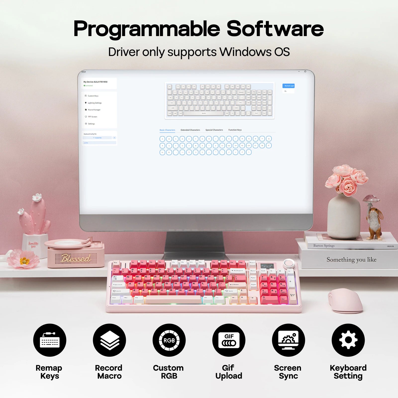 EPOMAKER × AULA F99 MAX 96% ANSI US QWERTY Layout Tri-mode Wireless Mechanical Gaming Keyboard Custom Software & 8000mAh Battery